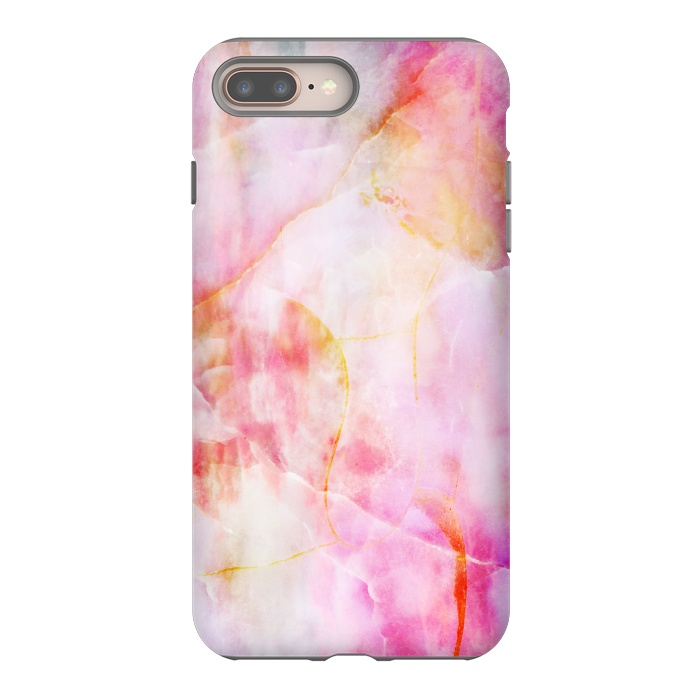 iPhone 8 plus StrongFit Watercolor painted pink marble by Oana 