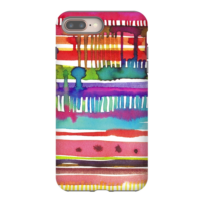 iPhone 8 plus StrongFit Irregular Watercolor Lines Vainica by Ninola Design