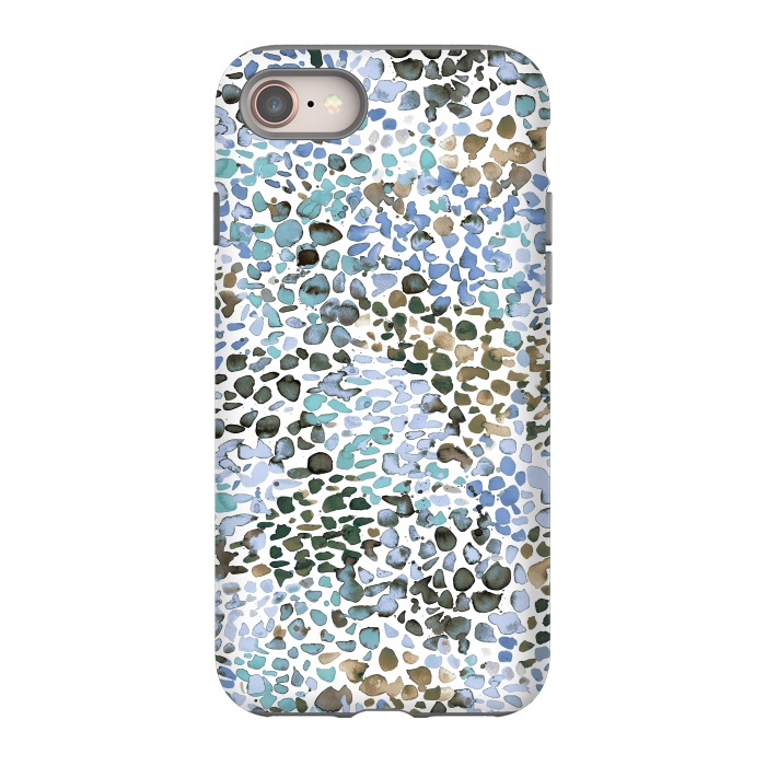 iPhone 8 StrongFit Blue Specked Watercolor by Ninola Design