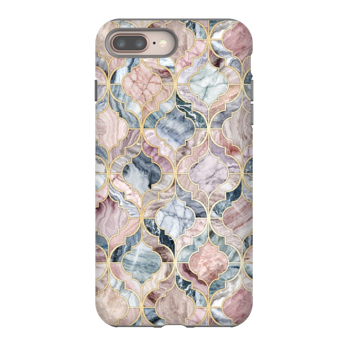 iPhone 8 plus StrongFit Moroccan Marble Tile Pattern by Micklyn Le Feuvre