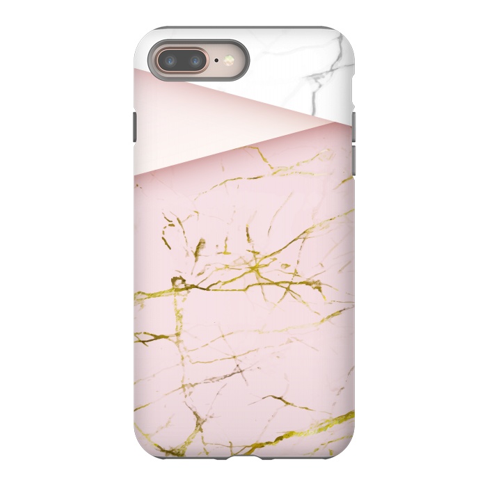 iPhone 8 plus StrongFit pink marble print 2 by MALLIKA
