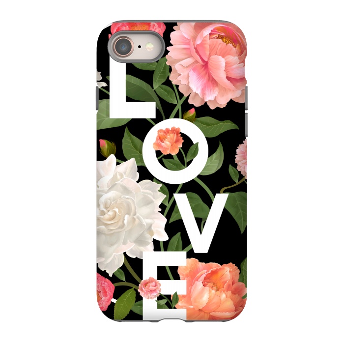 iPhone 8 StrongFit floral love black by MALLIKA