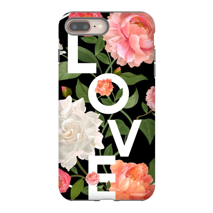 iPhone 8 plus StrongFit floral love black by MALLIKA