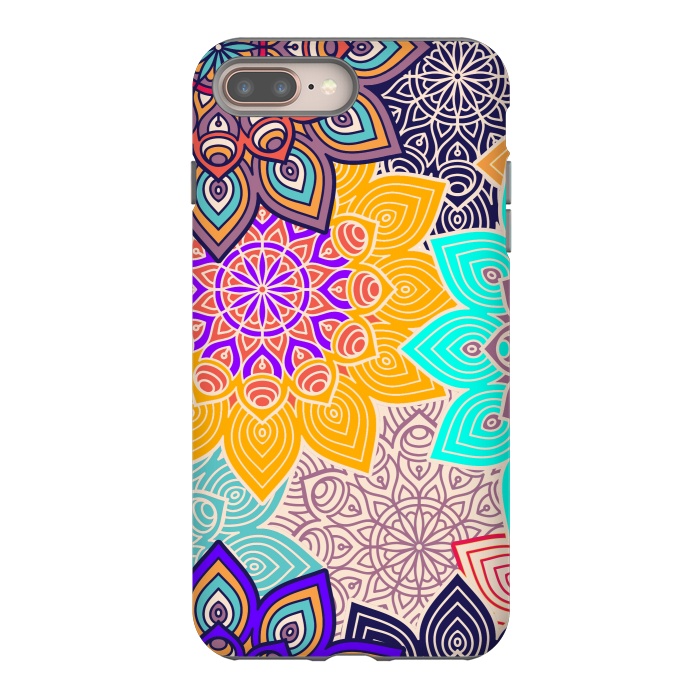 iPhone 8 plus StrongFit Repeated Tropical Mandalas by ArtsCase