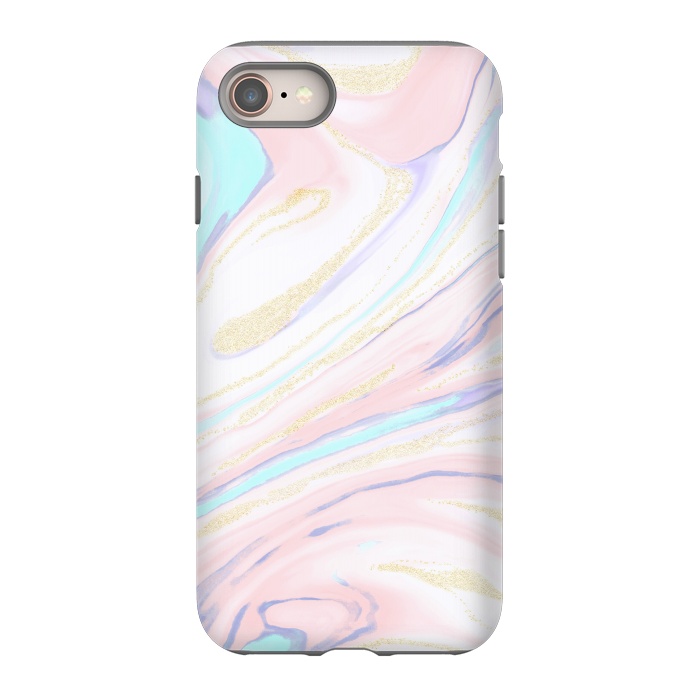 iPhone 8 StrongFit Modern golden marbleized abstract design by InovArts