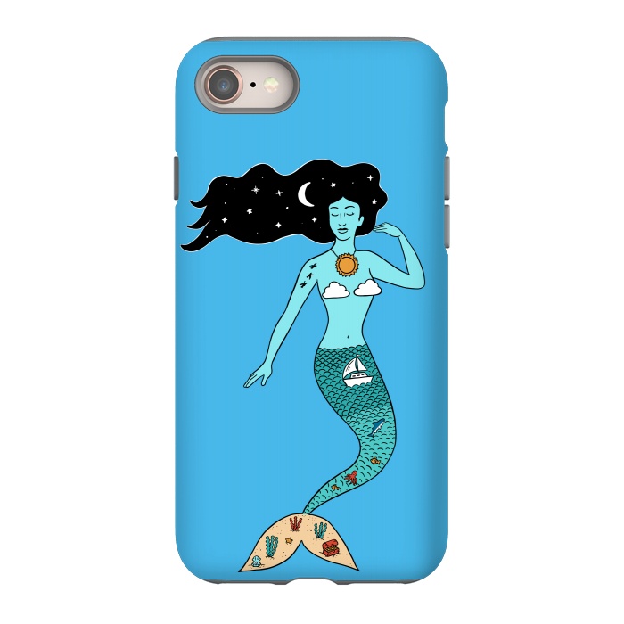 iPhone 8 StrongFit Mermaid Nature Blue by Coffee Man