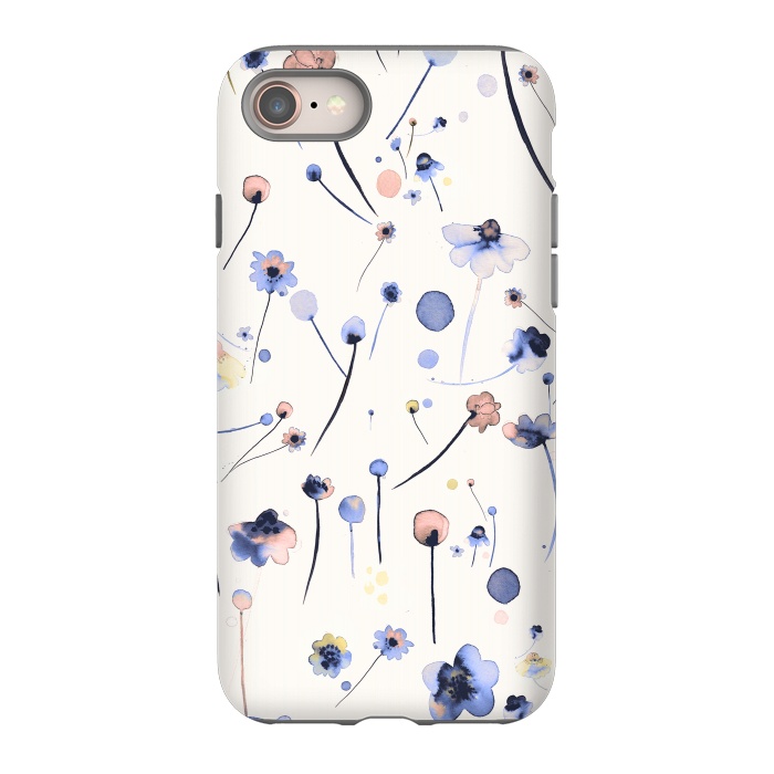 iPhone 8 StrongFit Soft Flowers Blue by Ninola Design