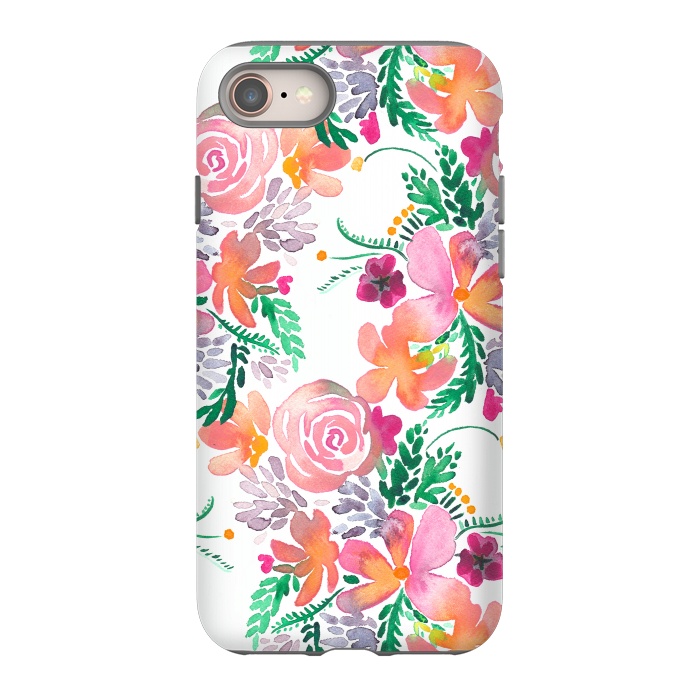 iPhone 8 StrongFit Watercolor Roses Bouquet by Ninola Design