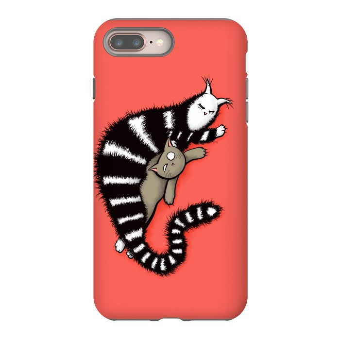 iPhone 8 plus StrongFit Cat Mother Protects Her Kitty Child by Boriana Giormova