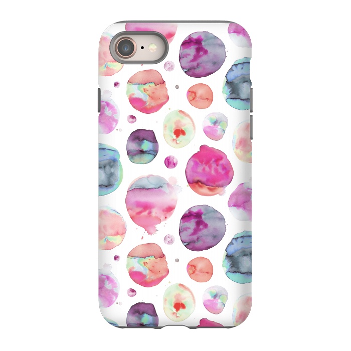 iPhone 8 StrongFit Big Watery Planet Dots by Ninola Design