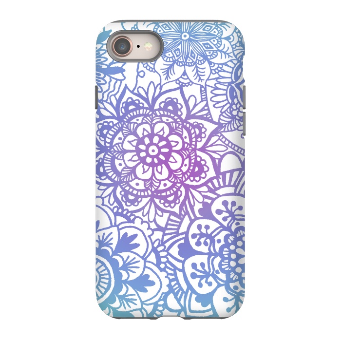 iPhone 8 StrongFit Pastel Purple and Blue Mandala Pattern by Julie Erin Designs