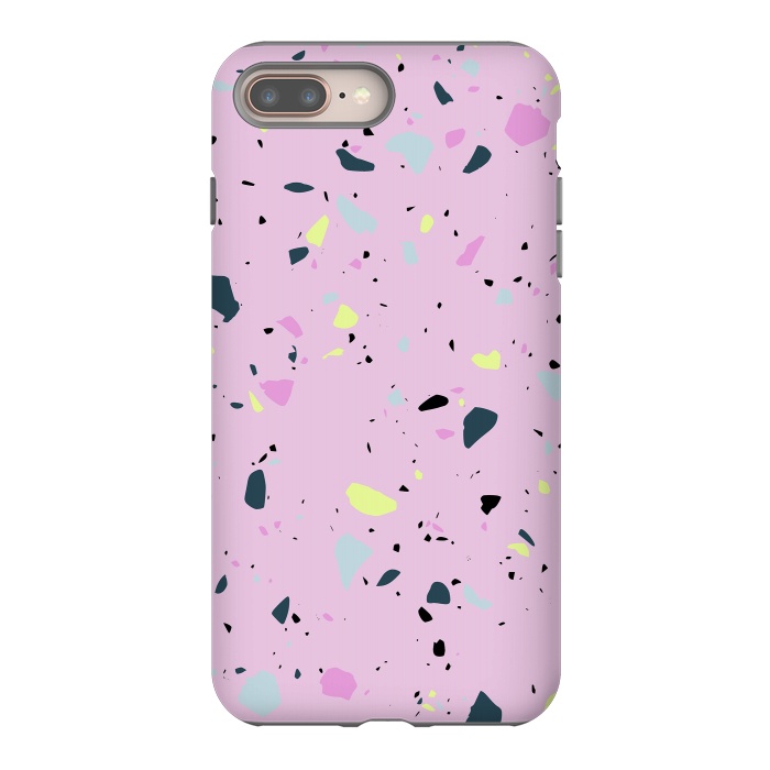 iPhone 8 plus StrongFit Terrazo Pink by Ninola Design