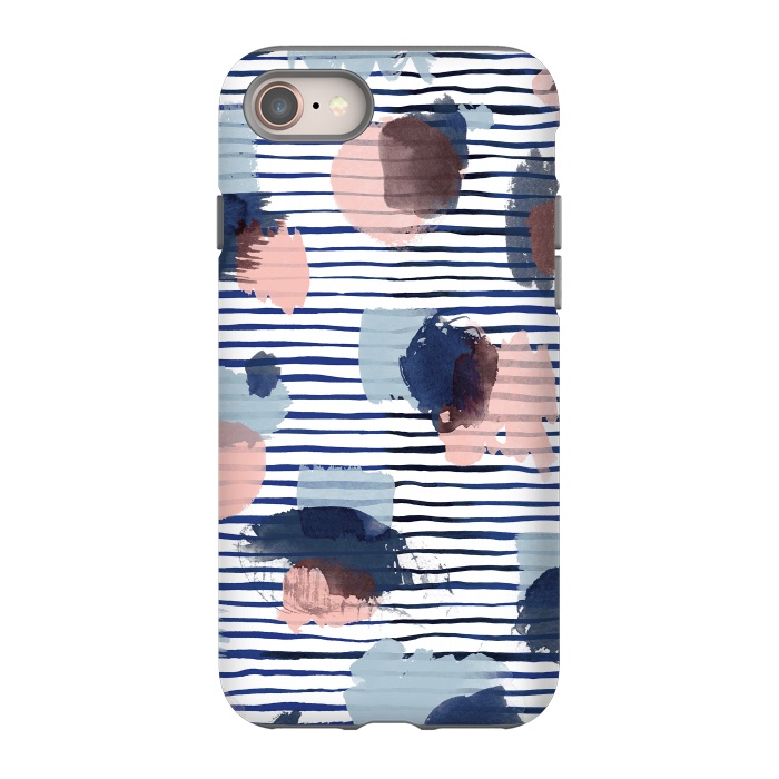 iPhone 8 StrongFit Watercolor Brush Marks Stripes by Ninola Design