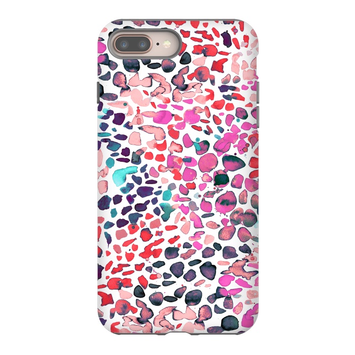 iPhone 8 plus StrongFit Speckled Painting Pink by Ninola Design