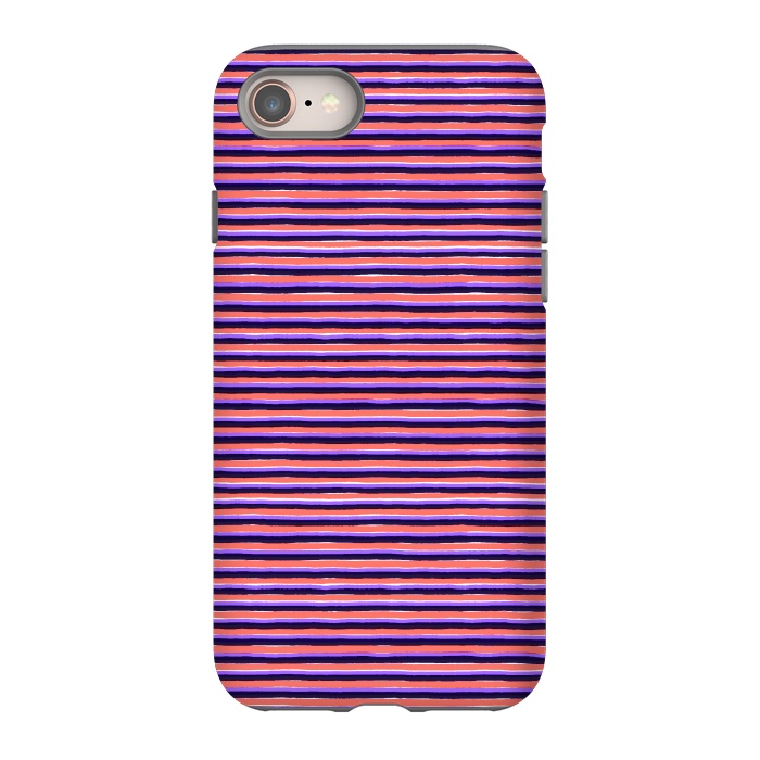 iPhone 8 StrongFit Marker Colorful Coral Stripes by Ninola Design
