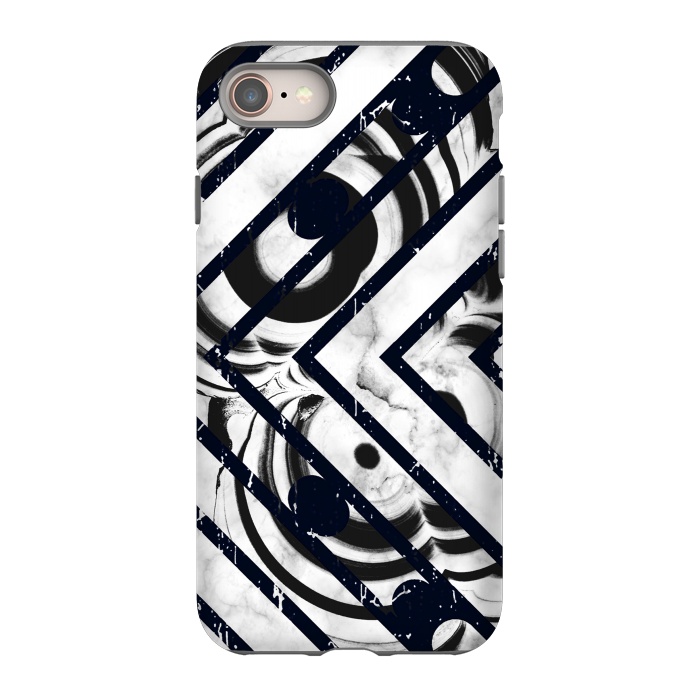 iPhone 8 StrongFit Monochrome marble stripes by Oana 