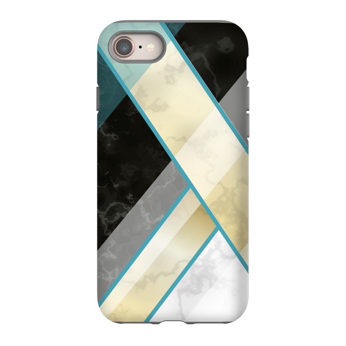 iPhone 8 StrongFit Vertical Green Lines On Marble  by ArtsCase