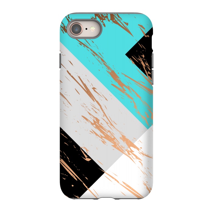 iPhone 8 StrongFit Aquamarine With Gold On Marble Background by ArtsCase