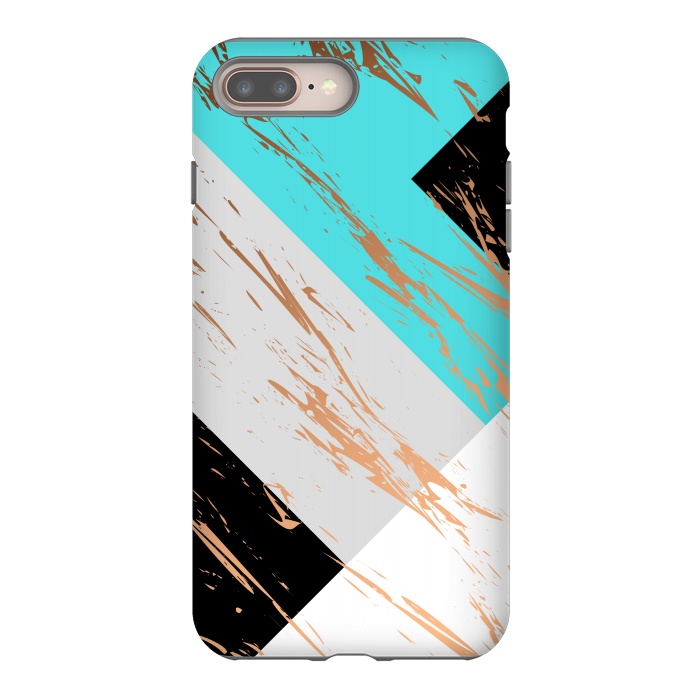 iPhone 8 plus StrongFit Aquamarine With Gold On Marble Background by ArtsCase