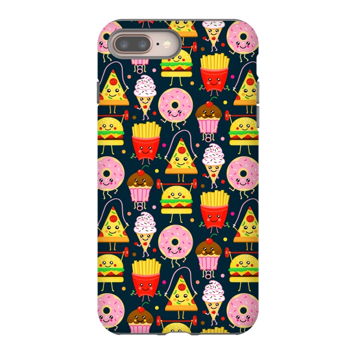 iPhone 8 plus StrongFit Fit Fast Food (Navy)  by Tigatiga