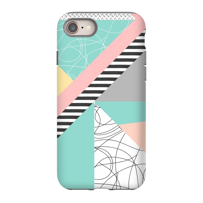 iPhone 8 StrongFit Modern mint geometric abstract minimal design by InovArts