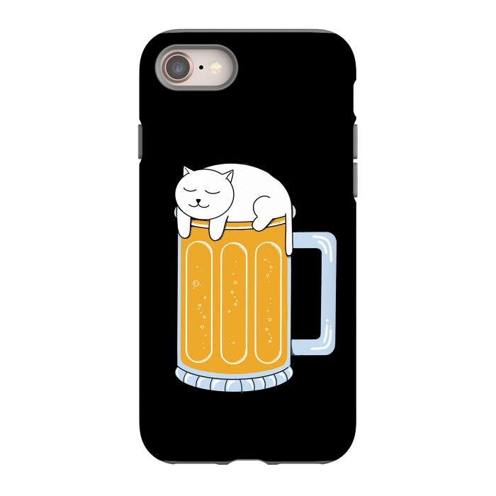 iPhone 8 StrongFit Cat beer by Coffee Man