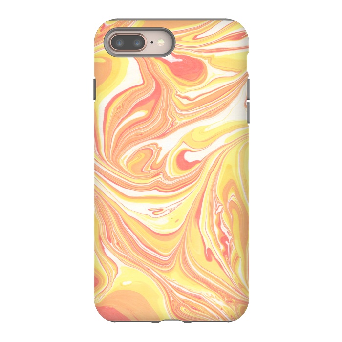 iPhone 8 plus StrongFit yellow orange marble by haroulita