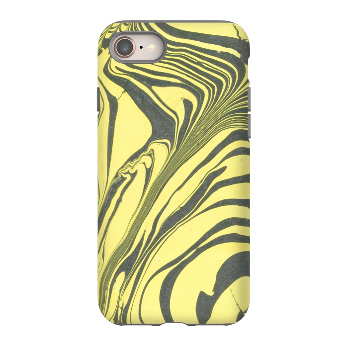 iPhone 8 StrongFit black yellow marble by haroulita
