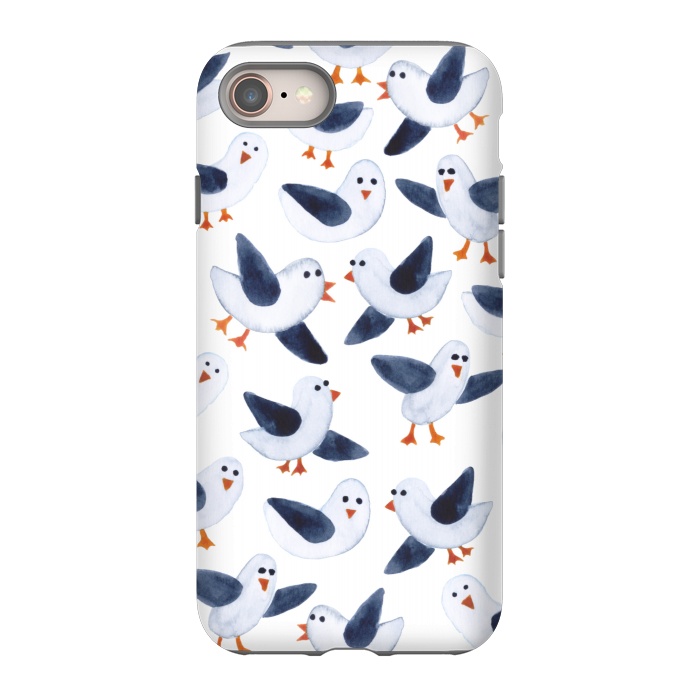 iPhone 8 StrongFit Salt and Pepper Seagulls by gingerlique