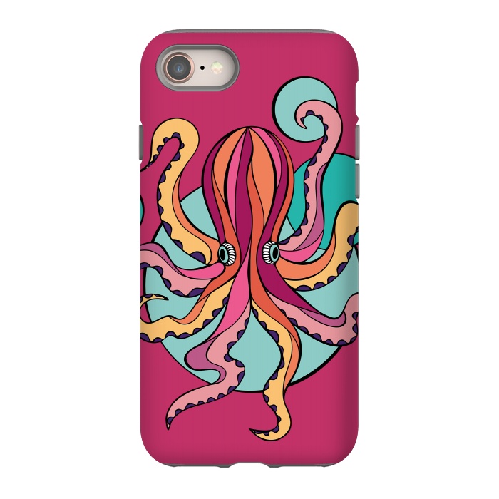 iPhone 8 StrongFit Pink Octopus III by Majoih