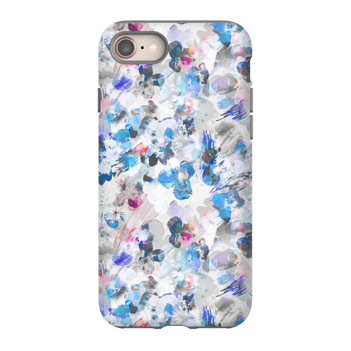 iPhone 8 StrongFit Watercolor splattered pansies by Oana 