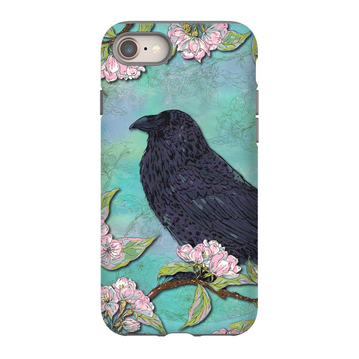 iPhone 8 StrongFit Raven & Apple Blossom by Lotti Brown