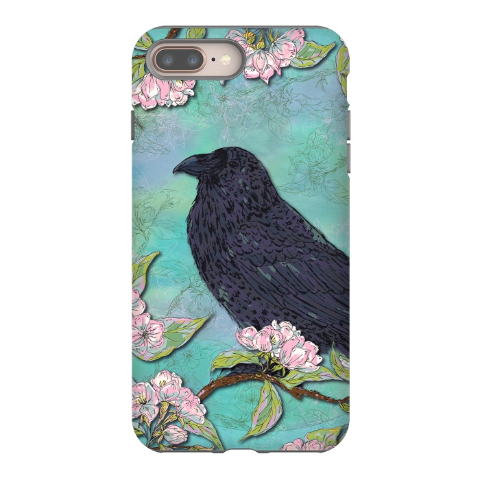 iPhone 8 plus StrongFit Raven & Apple Blossom by Lotti Brown