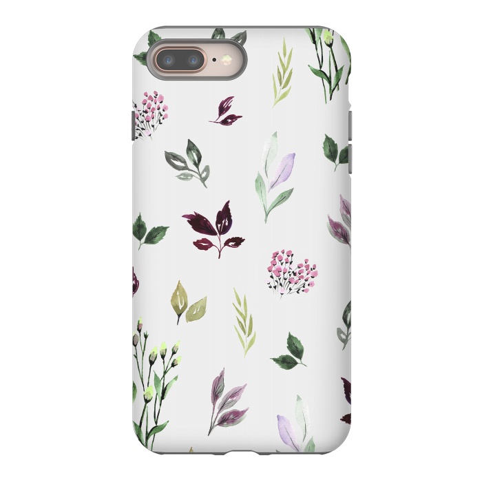iPhone 8 plus StrongFit Watercolor Leaves  by Anis Illustration