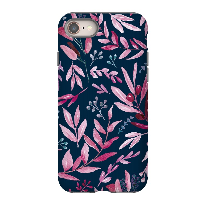 iPhone 8 StrongFit Eucalyptus blue and pink by Anis Illustration