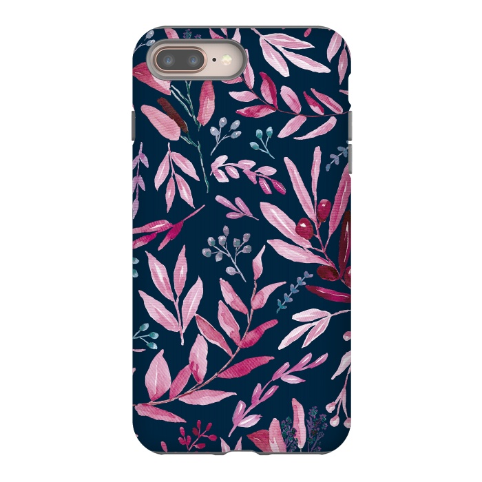 iPhone 8 plus StrongFit Eucalyptus blue and pink by Anis Illustration
