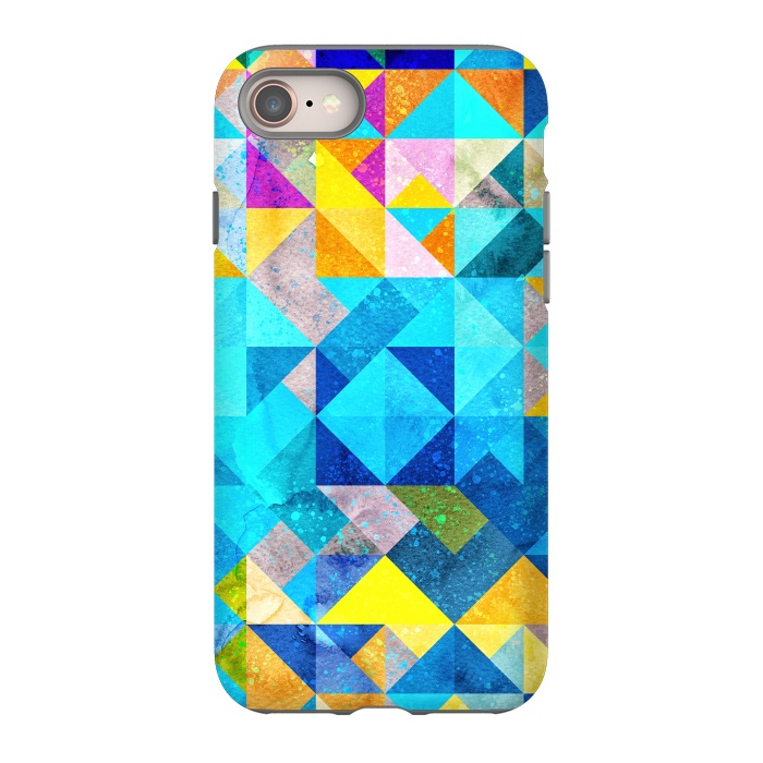 iPhone 8 StrongFit Colorful Watercolor Geometric by Art Design Works
