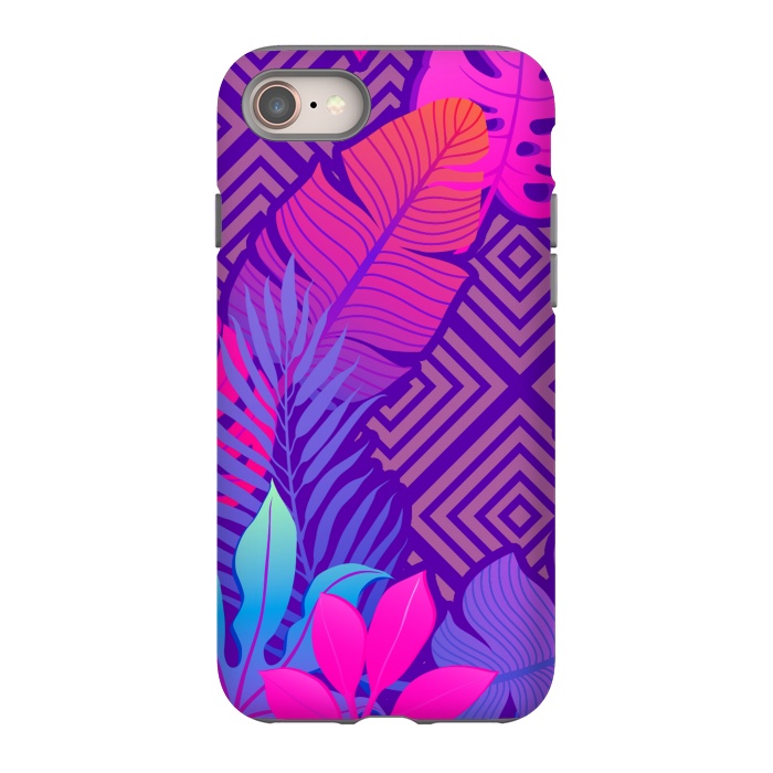 iPhone 8 StrongFit Tropical Lines And Leaves Patterns by ArtsCase