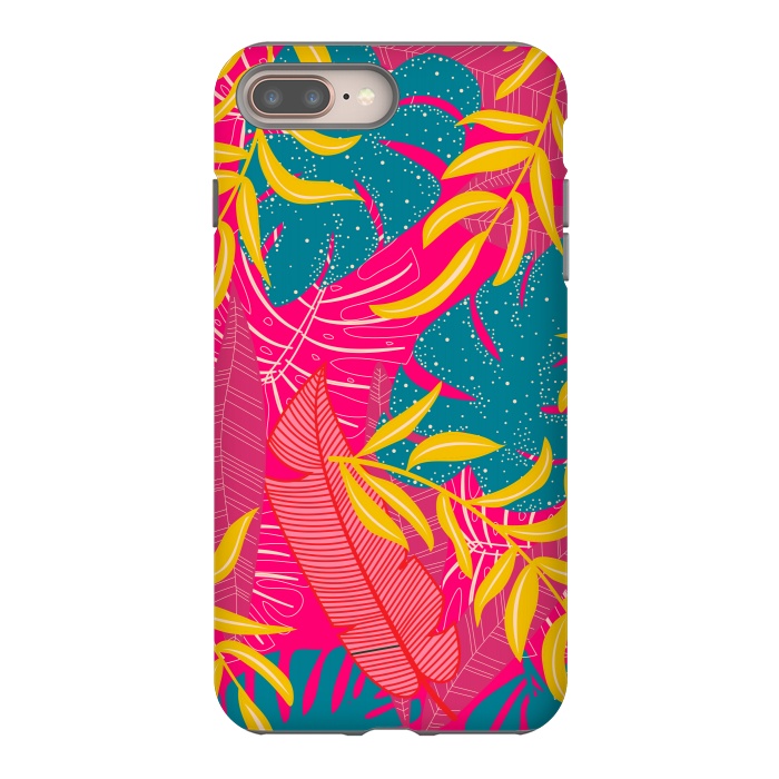 iPhone 8 plus StrongFit Palm Patterns In Warm Colors by ArtsCase