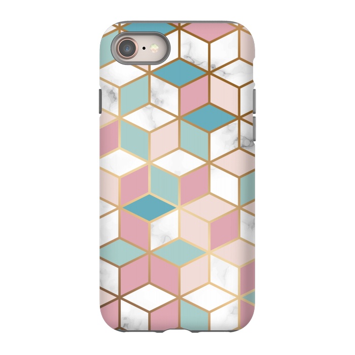 iPhone 8 StrongFit Crystals In Blue And Pink Marble by ArtsCase