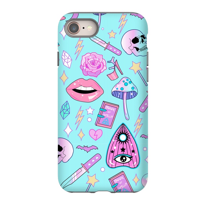 iPhone 8 StrongFit Girly Pastel Goth Witchy Kawaii Pattern by Luna Elizabeth Art