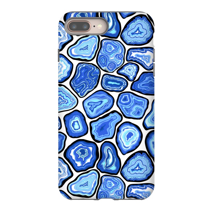 iPhone 8 plus StrongFit Blue agate slices by Katerina Kirilova