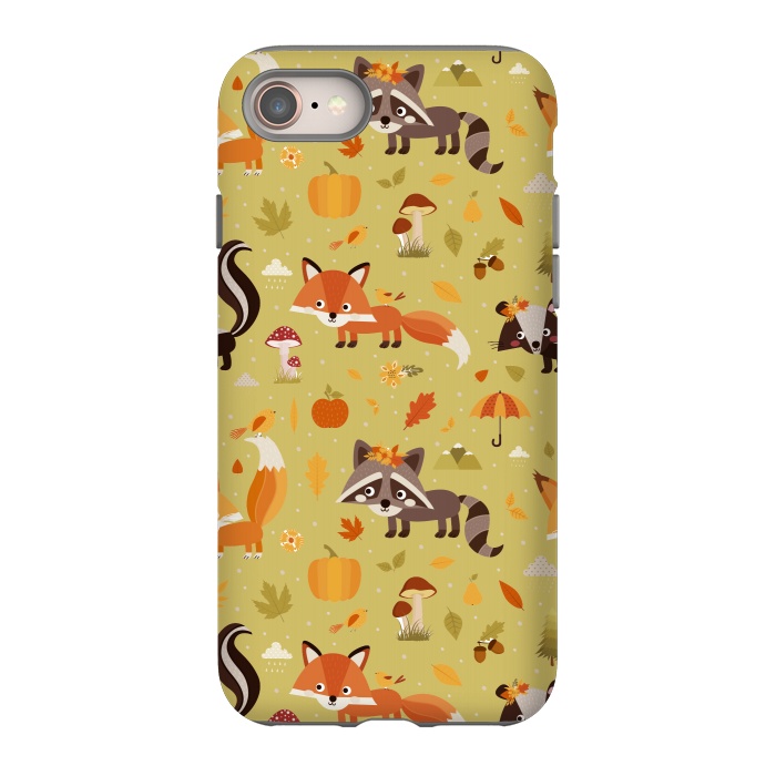 iPhone 8 StrongFit Red Fox And Raccoon In Autumn by ArtsCase