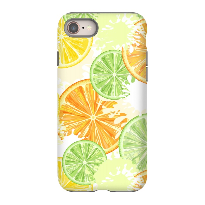 iPhone 8 StrongFit Citrus Watercolors Fresh Summer Pattern by BluedarkArt