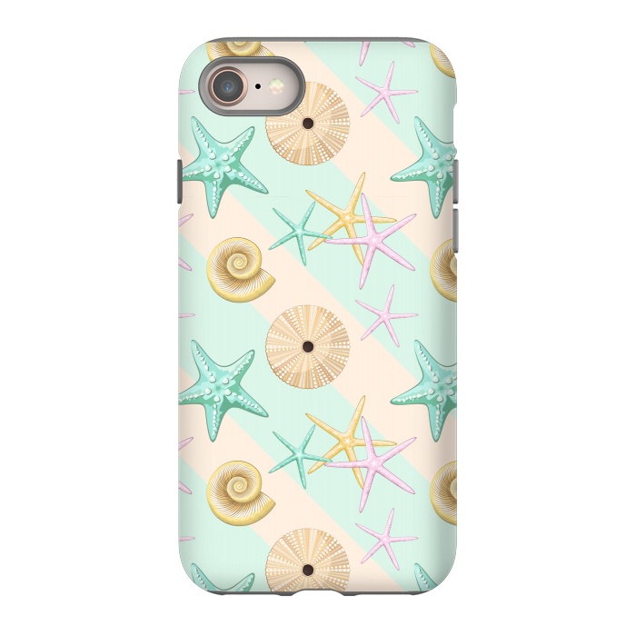 iPhone 8 StrongFit Seashells and starfish Beach Summer Pattern by BluedarkArt