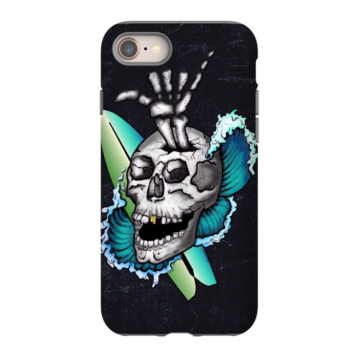 iPhone 8 StrongFit Surfs Up Skull by Gringoface Designs