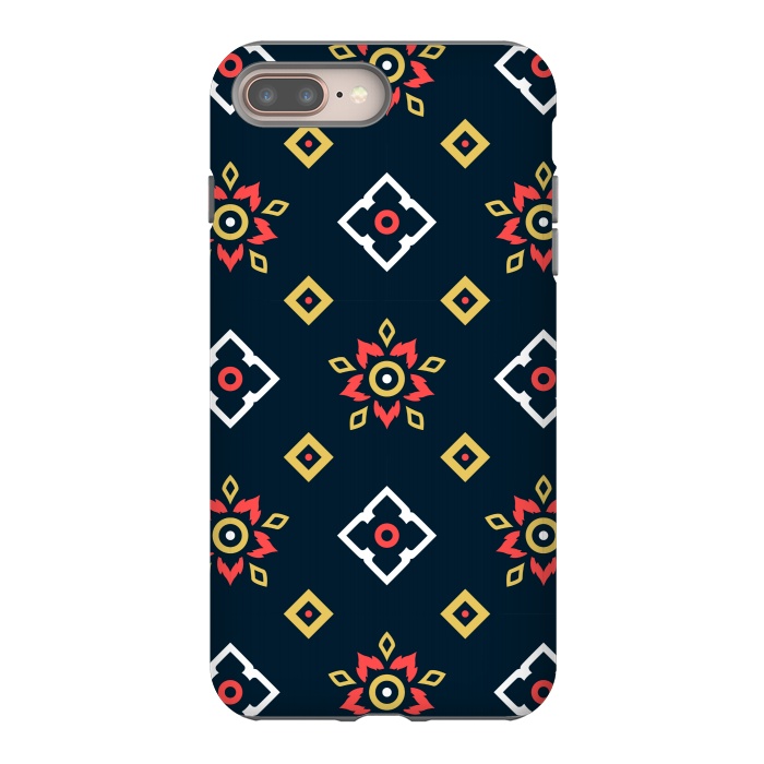 iPhone 8 plus StrongFit BLACK RED ETHNIC PATTERN by MALLIKA