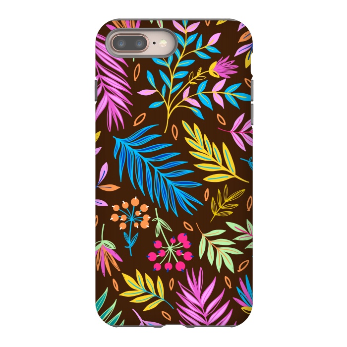 iPhone 8 plus StrongFit MULTICOLOUR LEAF PATTERN by MALLIKA