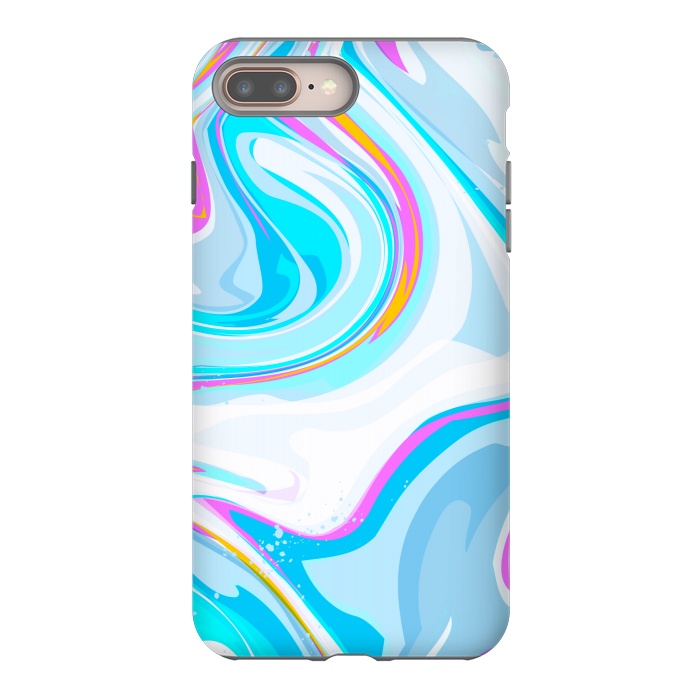 iPhone 8 plus StrongFit BLUE PINK MARBLE PRINT by MALLIKA