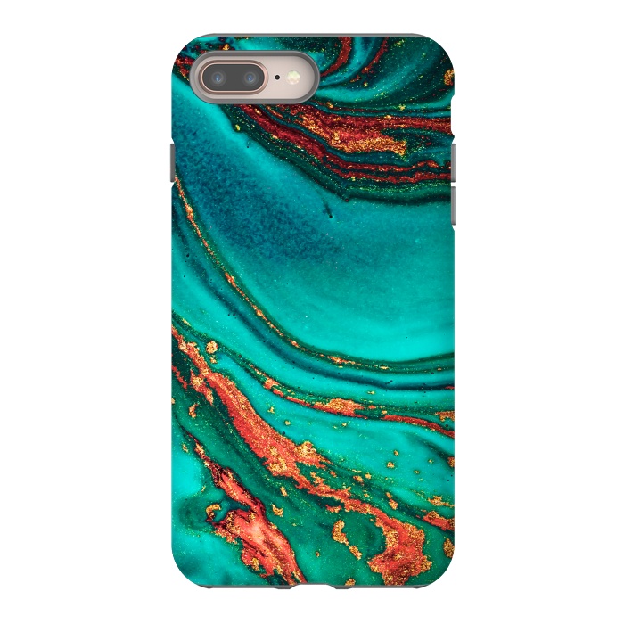 iPhone 8 plus StrongFit Golden swirl, Marble artistic design by ArtsCase